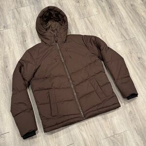 Jack & Jones Casual Dark Brown Water Repellent Winter Hooded Puffer Jacket